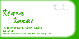 klara karpi business card